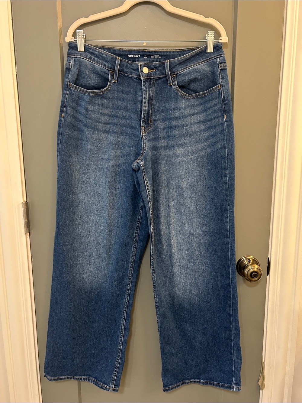 Old Navy Medium Blue Wow Wide-Leg Jeans high rise 12 petite
